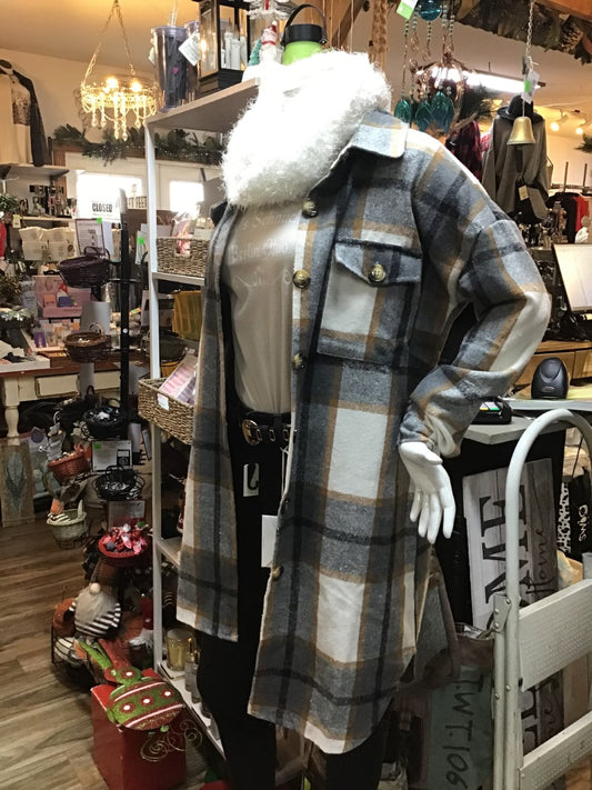 Black Khaki Long Shacket S