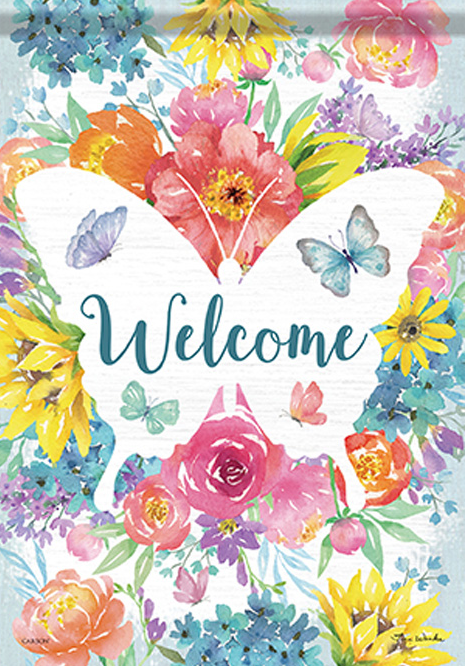 Butterfly Welcome Dura Soft™ Flag