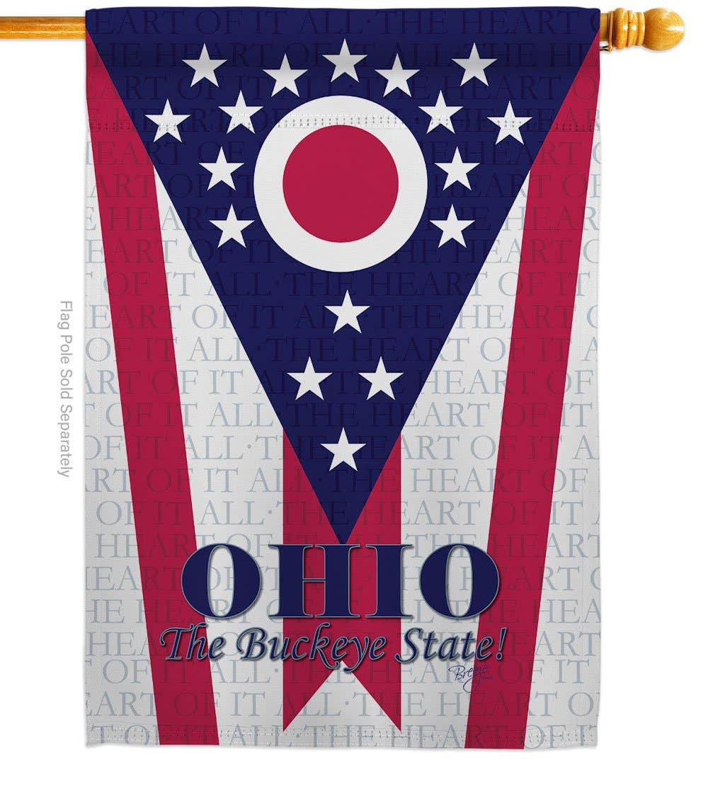 Ohio Americana States Decor Flag
