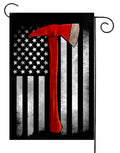 Fire Stripes with Axe Garden Flag       G2508