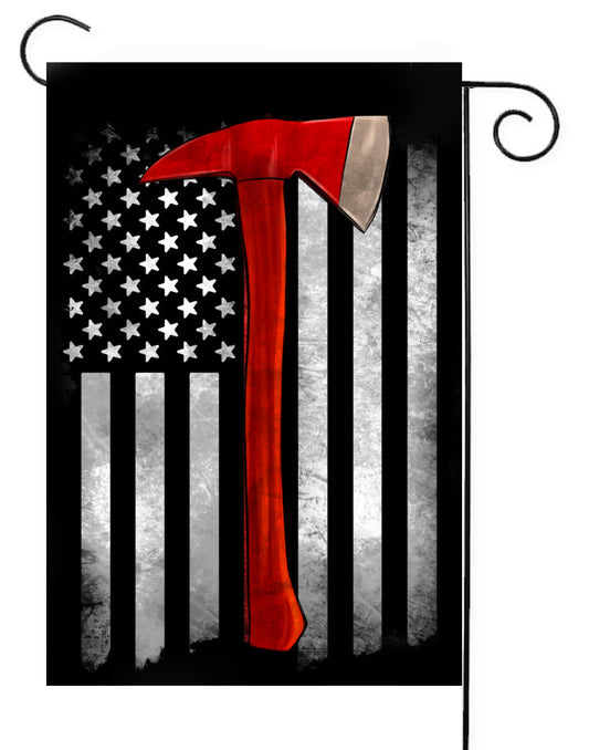 Fire Stripes with Axe Garden Flag       G2508