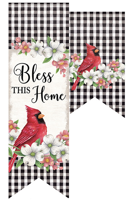 Cardinal & Dogwoods Door Banner