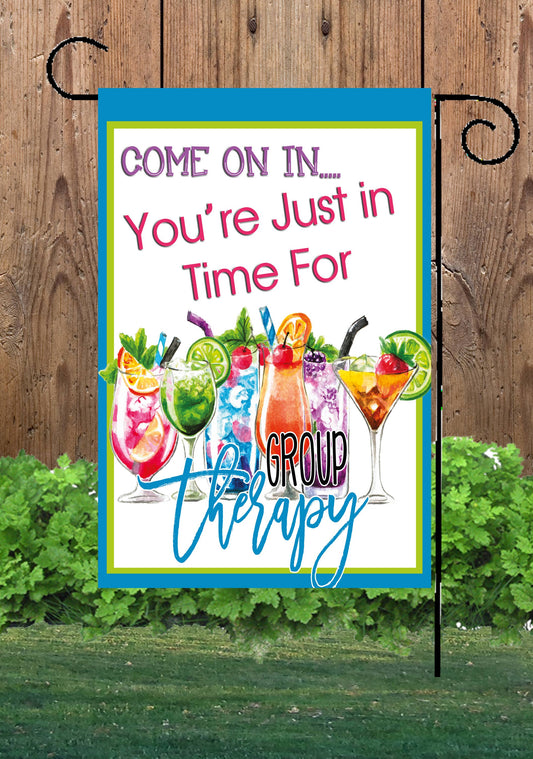 Group Therapy Drinking Garden Flag G2153