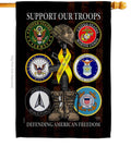 United We Support Armed Forces Military Service Ribbon Flag
