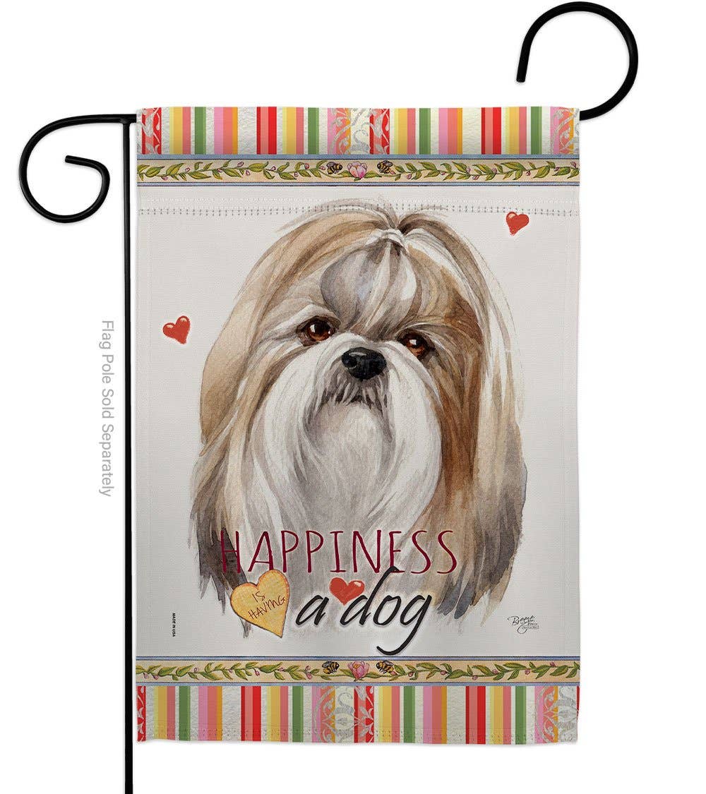 Shih Tzu Happiness Animals Dog Decor Flag
