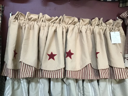 Fairfield Style Valance Nutmeg w/ Barn Red Star