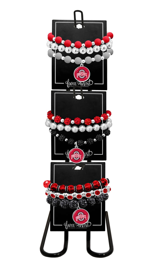 From The Heart - Ohio State Buckeyes Amanda Bracelet Stack  Jewelry