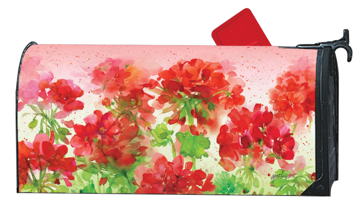 Geranium Garden MailWrap Mailbox Cover