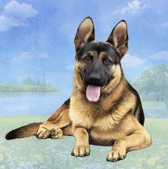 German Shepherd Laying Stone Coasters