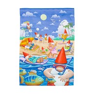 Gnome Beach Day Garden Suede Flag