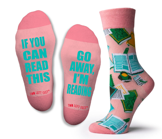 TWO LEFT FEET Go Away I'm Reading Socks