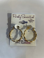 Purely Sensitive Gold Tone Earrings PIERCED