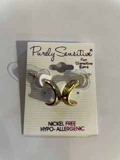 Purely Sensitive Gold Tone Earrings PIERCED