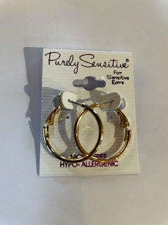 Purely Sensitive Gold Tone Earrings PIERCED