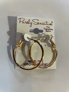 Purely Sensitive Gold Tone Earrings PIERCED