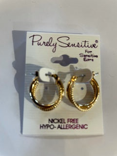 Purely Sensitive Gold Tone Earrings PIERCED