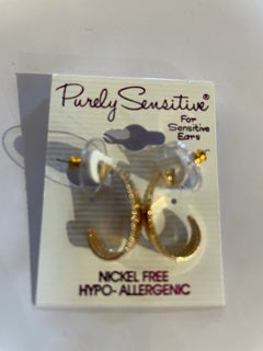 Purely Sensitive Gold Tone Earrings PIERCED