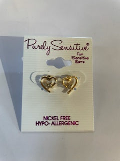 Purely Sensitive Gold Tone Earrings PIERCED