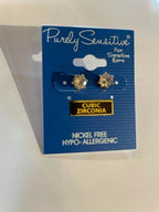 Purely Sensitive Round Cubic Zirconia Earrings PIERCED