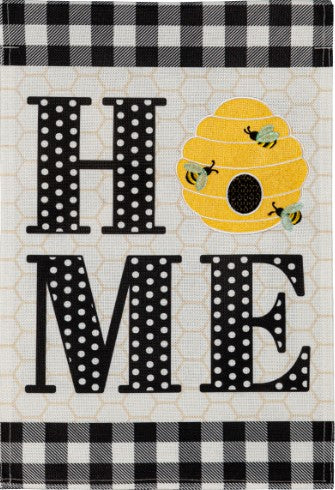 HOME Hive Garden Burlap Flag