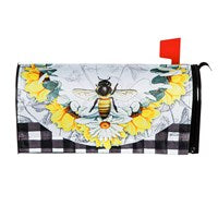 Honey Bee and Flowers Mailbox Cover