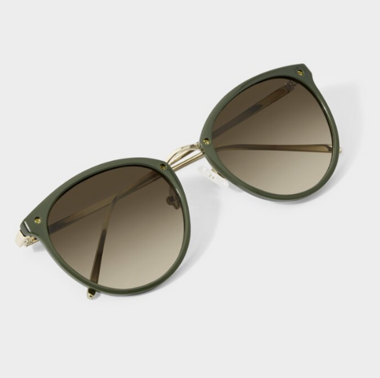 SANTORINI SUNGLASSES | Khaki | 1 15/16" x 5 1/8" x 1/4"