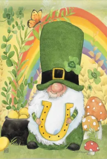 Lucky Gnome Garden Flag