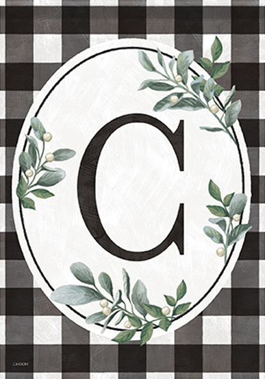 Buffalo Check Monogram Garden Flag