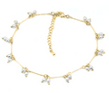 Pearl Dangle Anklet Gold-Tone or Silver-Tone