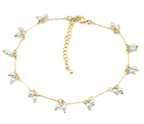 Pearl Dangle Anklet Gold-Tone or Silver-Tone