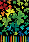 "Rainbow Clover" Dura Soft™ Flag Garden size SPARKLES