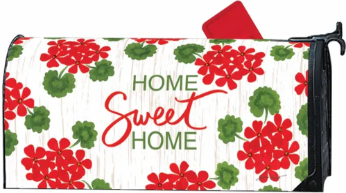 Red Geranium Home Mailbox Cover