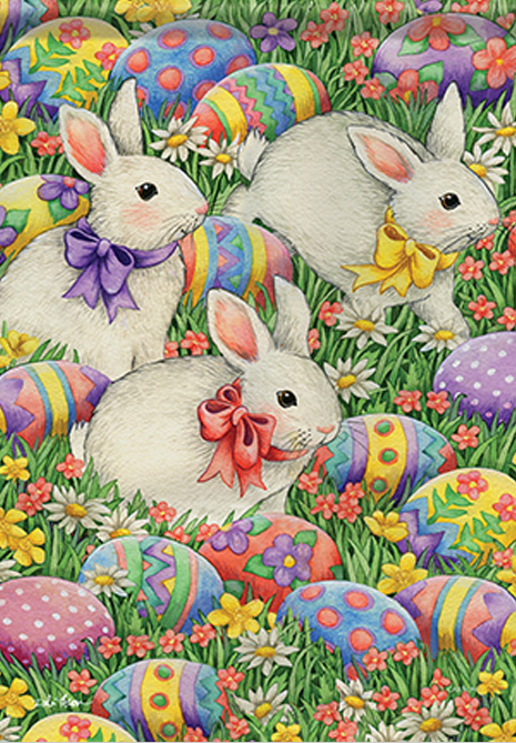 "Egg Hunt" Shimmer Garden Flag
