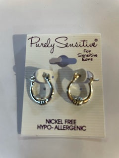 Purely Sensitive Silver Tone Earrings PIERCED