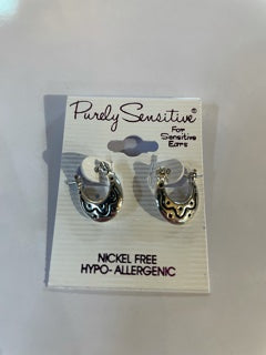 Purely Sensitive Silver Tone Earrings PIERCED