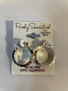 Purely Sensitive Silver Tone Earrings PIERCED