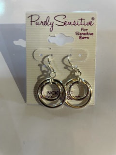 Purely Sensitive Silver Tone Earrings PIERCED