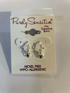 Purely Sensitive Silver Tone Earrings PIERCED