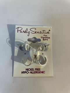Purely Sensitive Silver Tone Earrings PIERCED