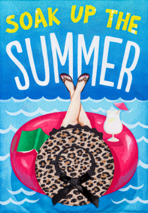 Soak Up the Summer Garden Linen Flag