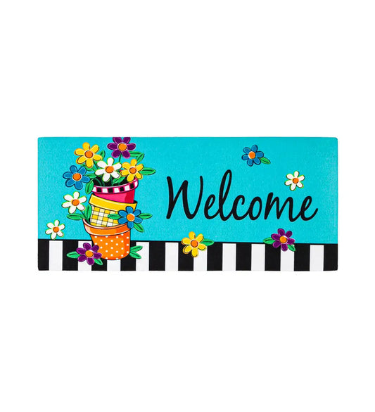 Stacked Spring Flower Pots Sassafras Switch Mat